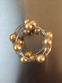 100Ch- Champagne Shell Pearl Wrap Bracelet