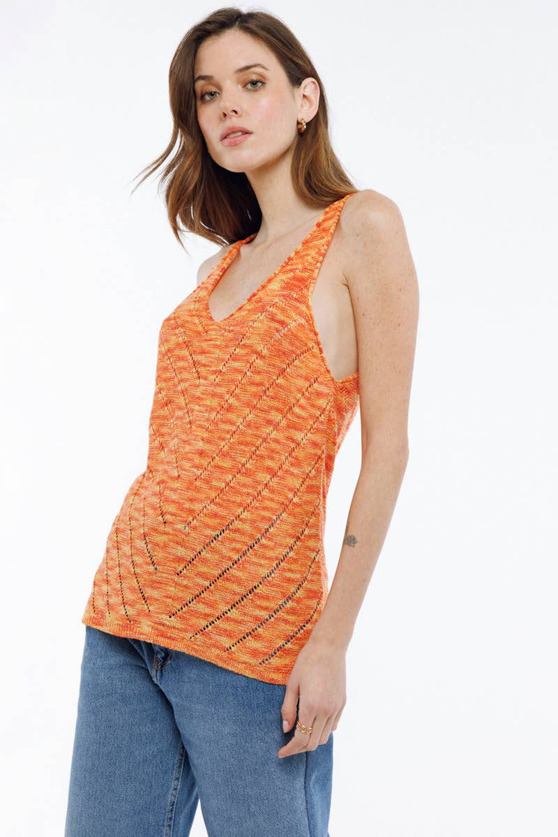 V-neck mesh tank top - PIVE