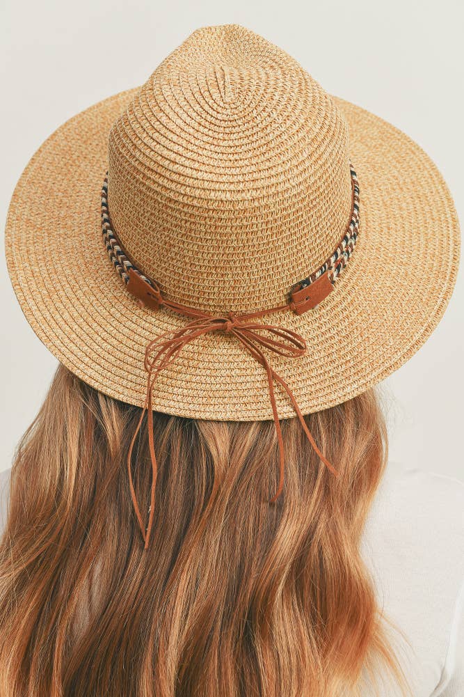 Multi Color Braided Band Panama Hat