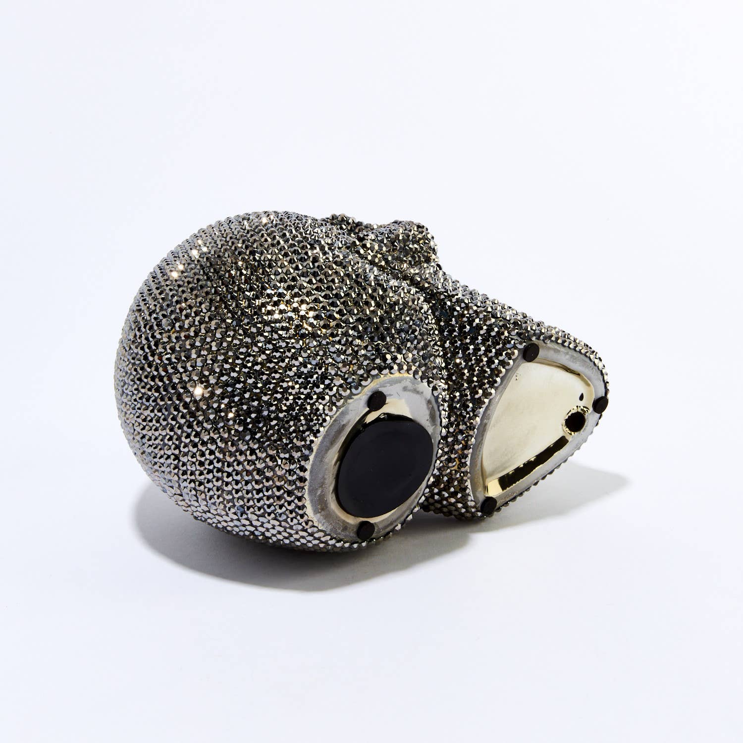 Rhinestone Skull Piggy Bank - 8" long