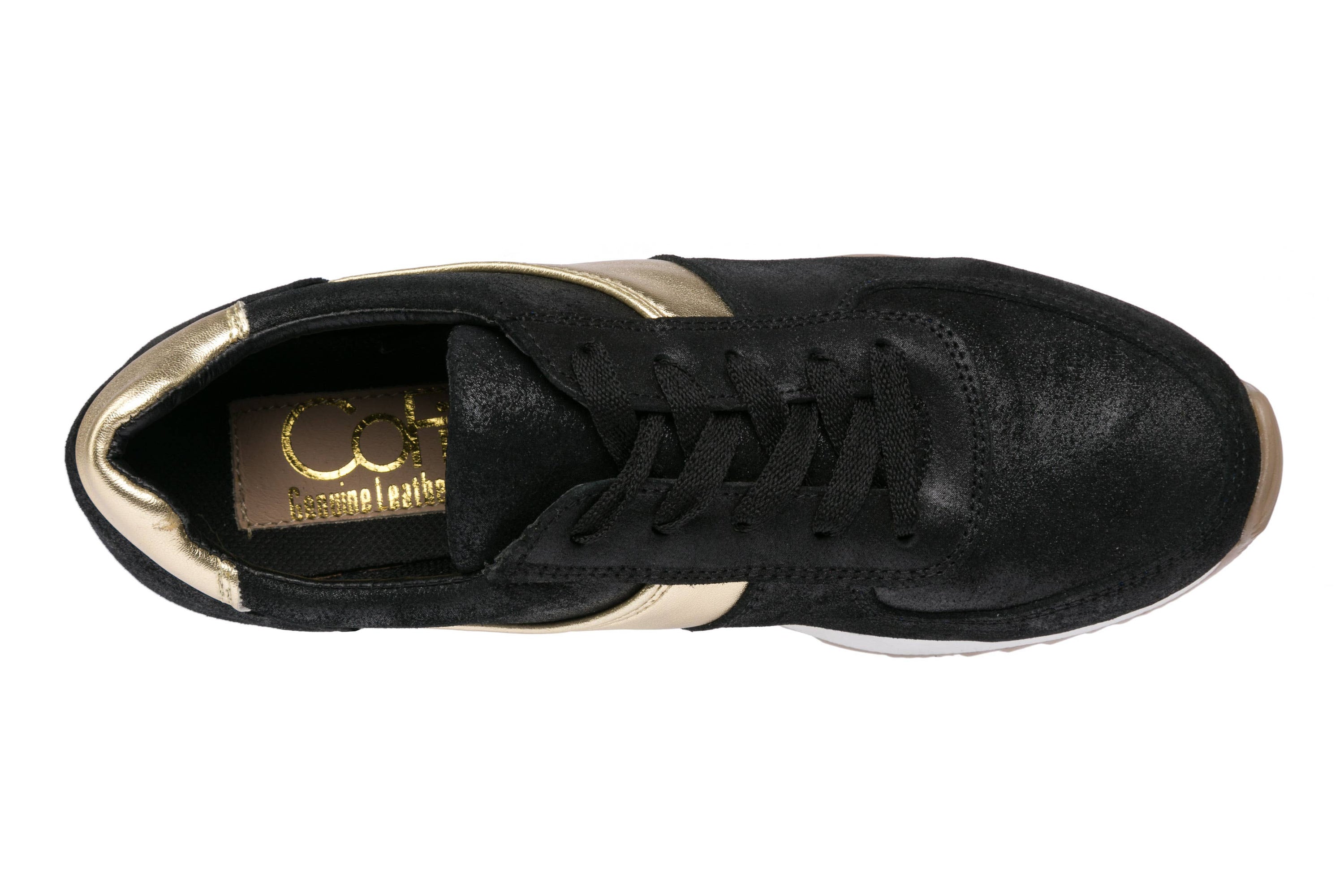 Holly Fashion Sneakers - Black with Gold