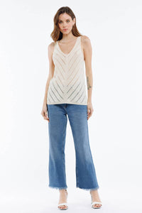 V-neck mesh tank top - PIVE
