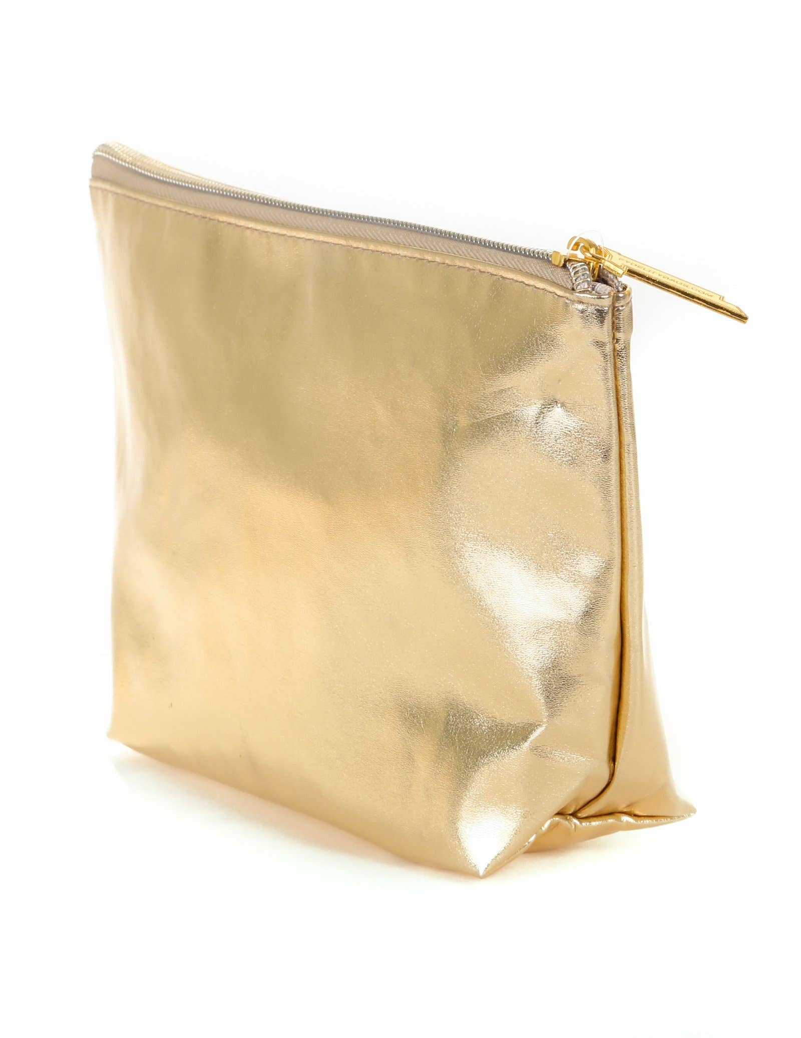 83501: Make-Up Cosmetic Bag | Zip Pouch | METALLIC Gold