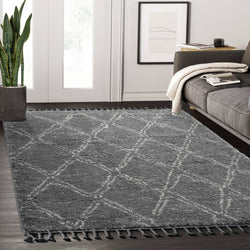 Image of Abani Willow WIL230A Contemporary Grey and Ivory Linear Rug