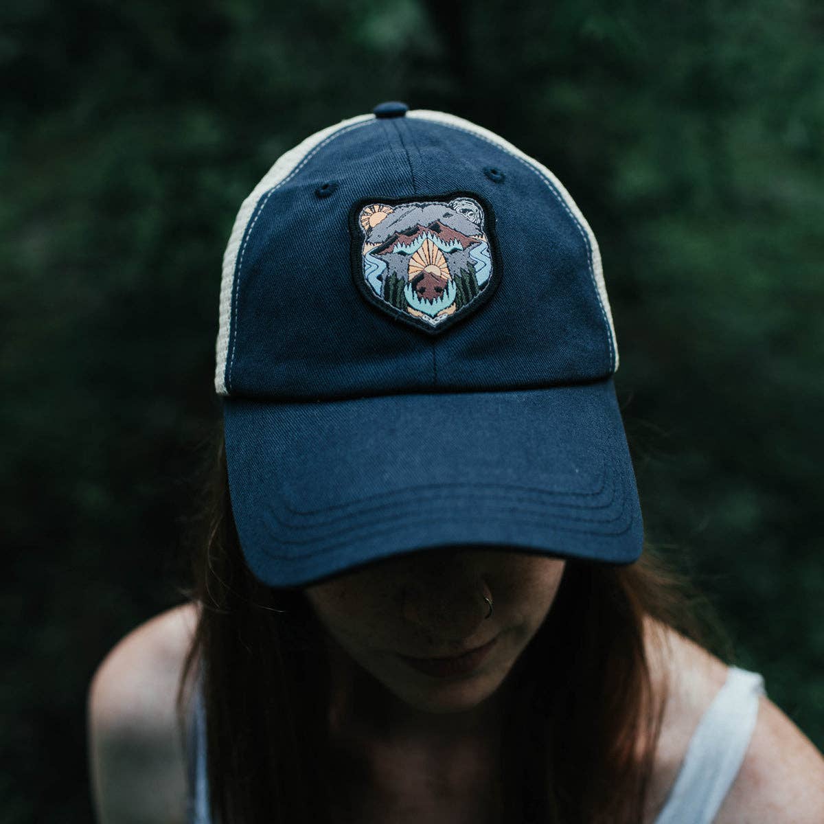 Bear Face navy Dad hat