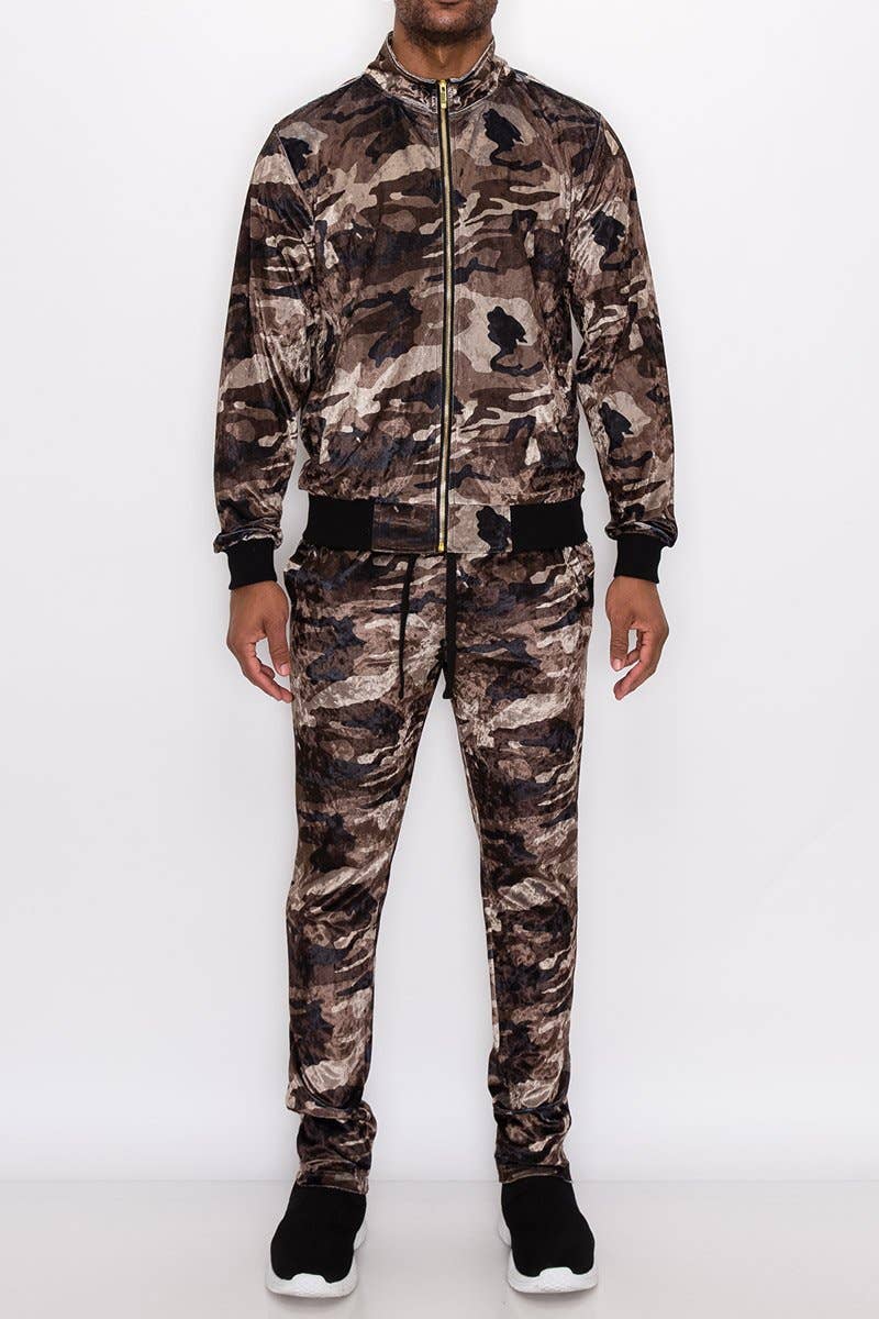 Men Velvet Camo Track Suits Pre-pack