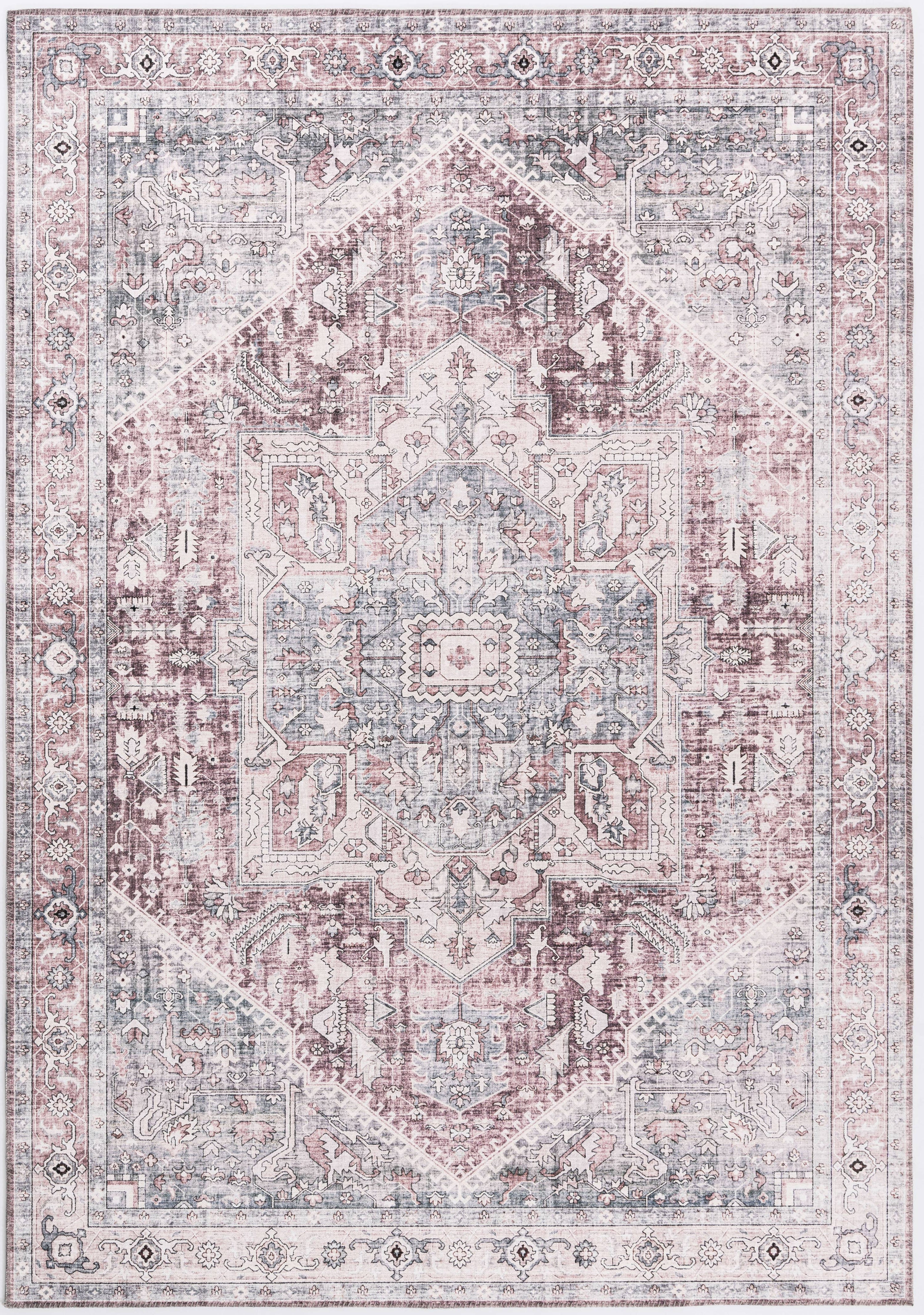 Abani Paloma PAL130A Vintage Red & Grey Traditional Area Rug