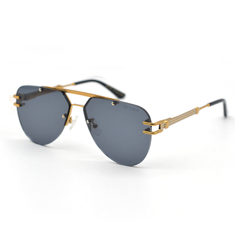 Rockefeller, sunglasses by trading books in gold and black