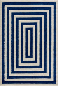Abani Casa CAS120C Contemporary Navy and Cream Area Rug