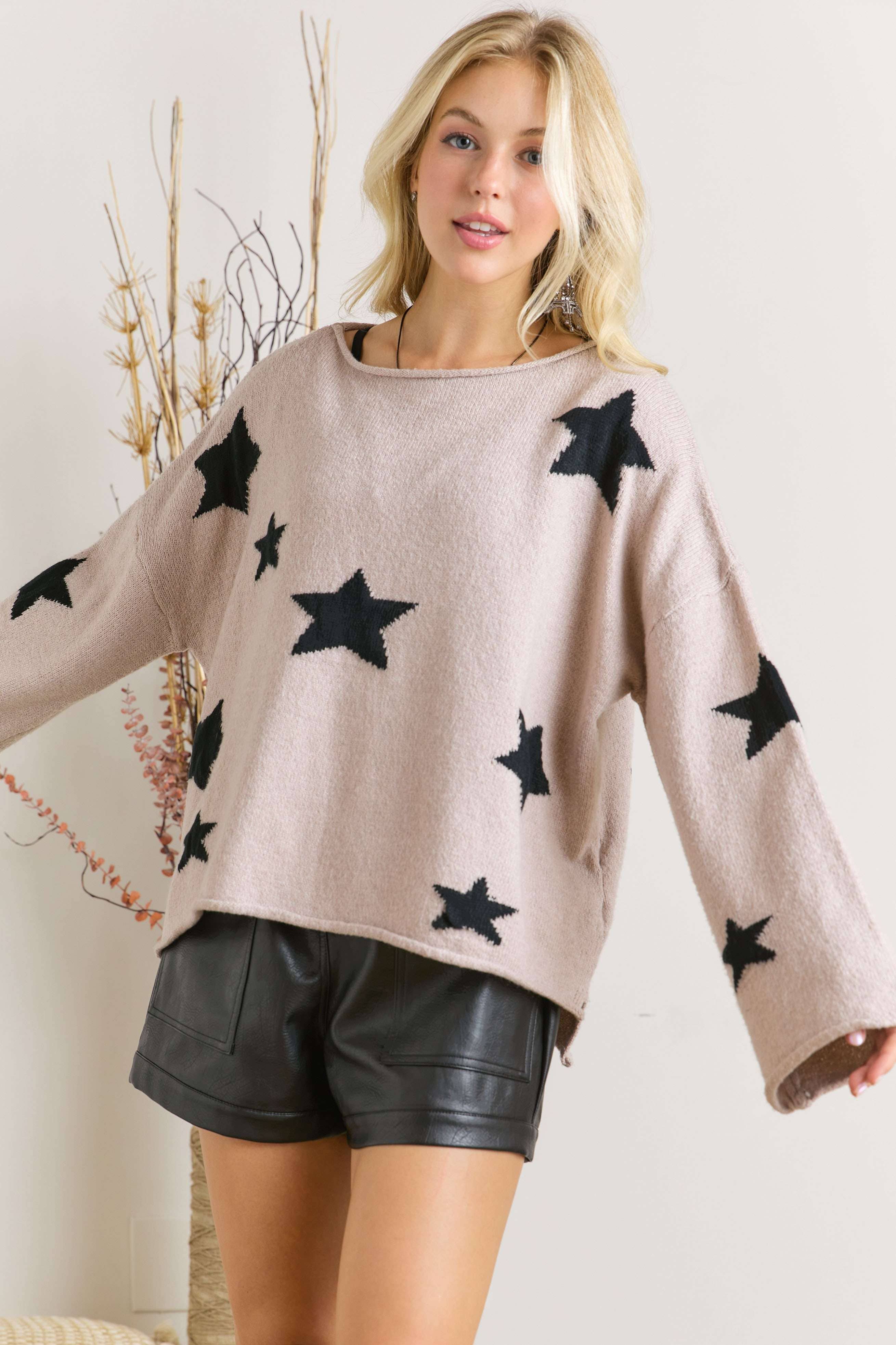 CESW2562 - STAR OVERSIZE SWEATER