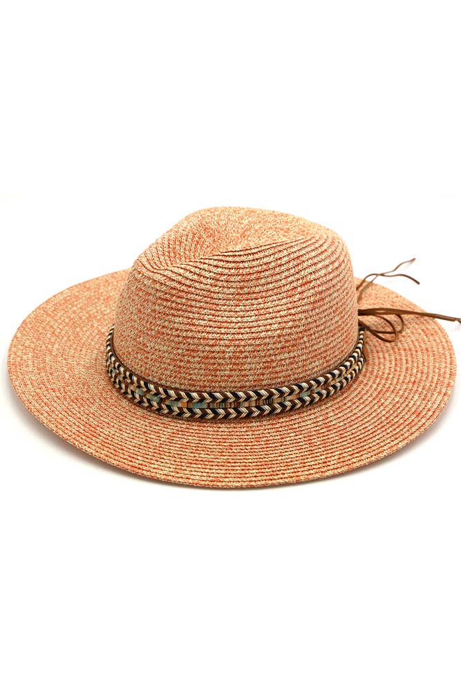 Multi Color Braided Band Panama Hat