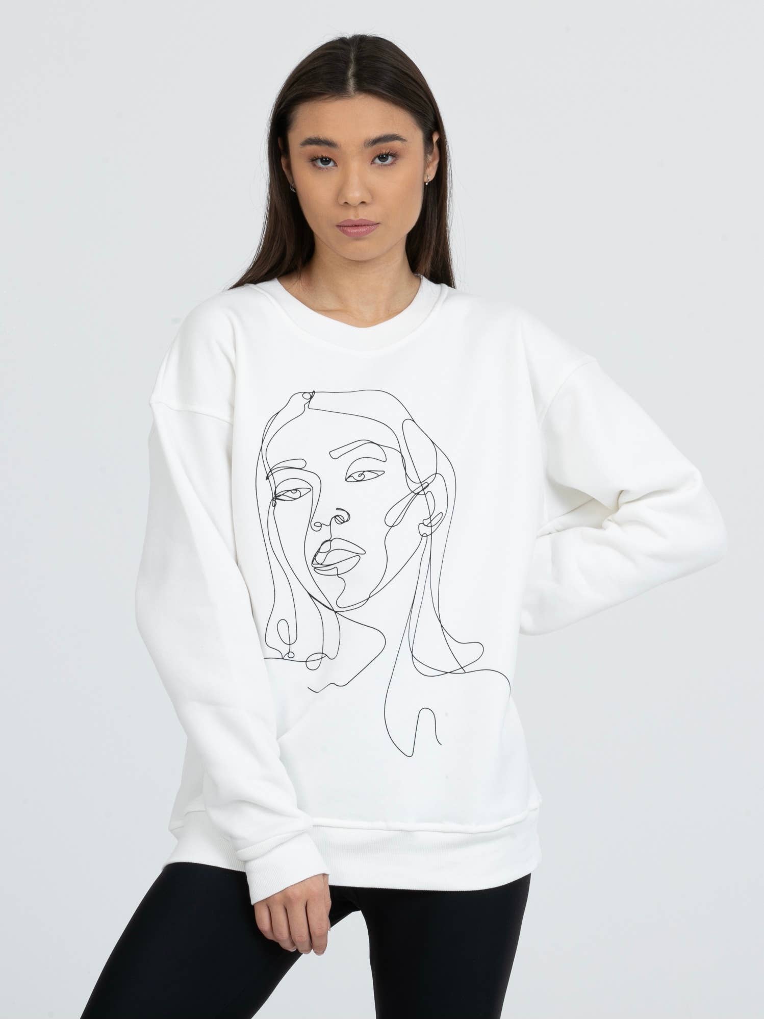 Loose-fitting sweatshirt with drawn head - SEELY