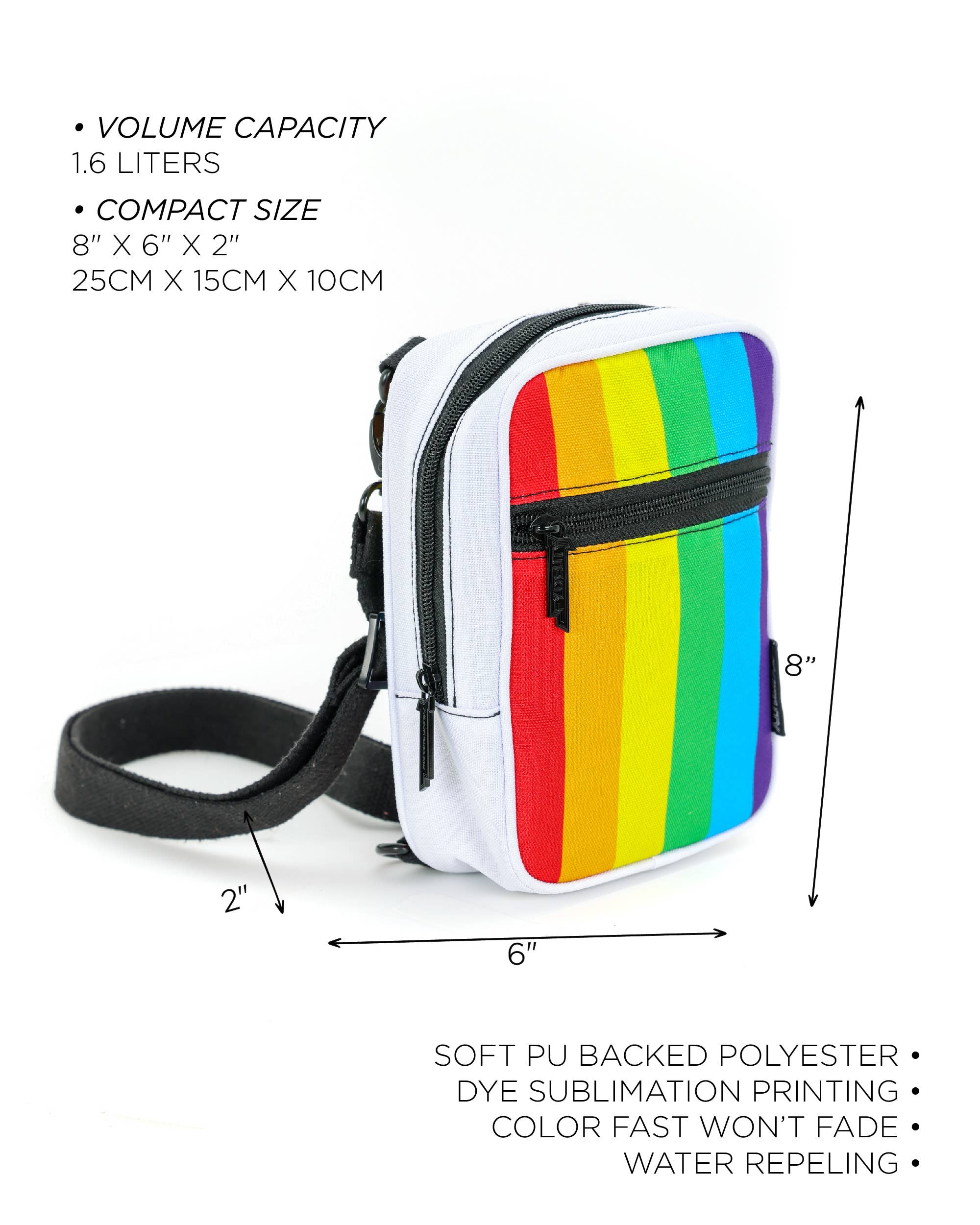 88557: Sidekick Sling Bag | Recycled RPET | Rainbow Stripe