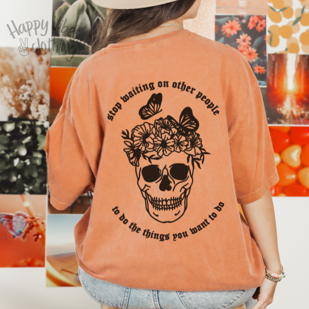 Motivational Floral Skull tShirt