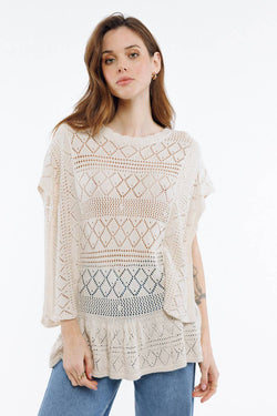 Image of Crochet style knit top - PANAJ