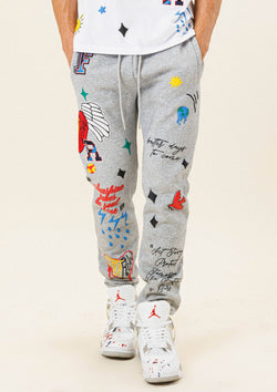 Image of ALL OVER EMBROIDERED JOGGER