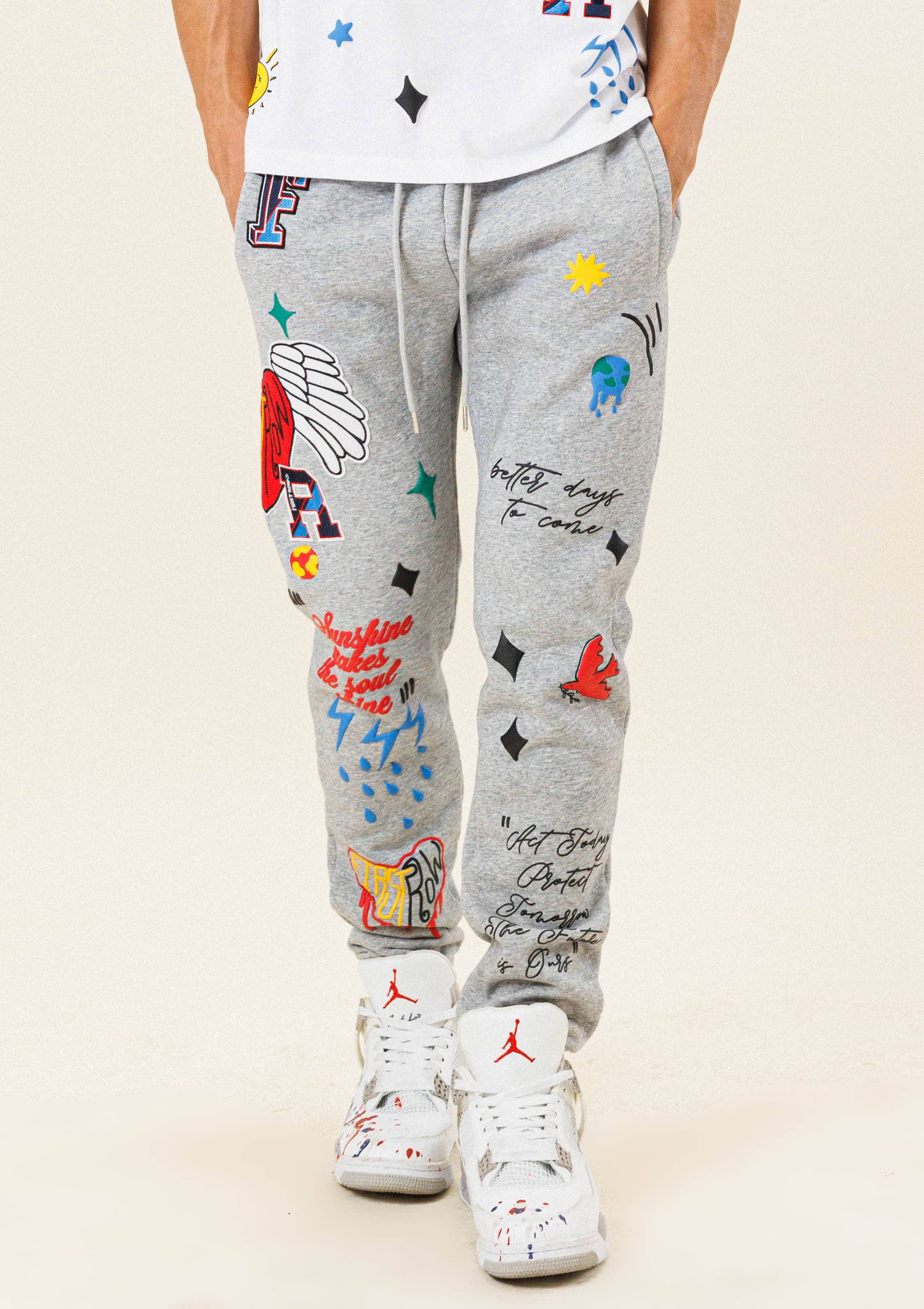 ALL OVER EMBROIDERED JOGGER