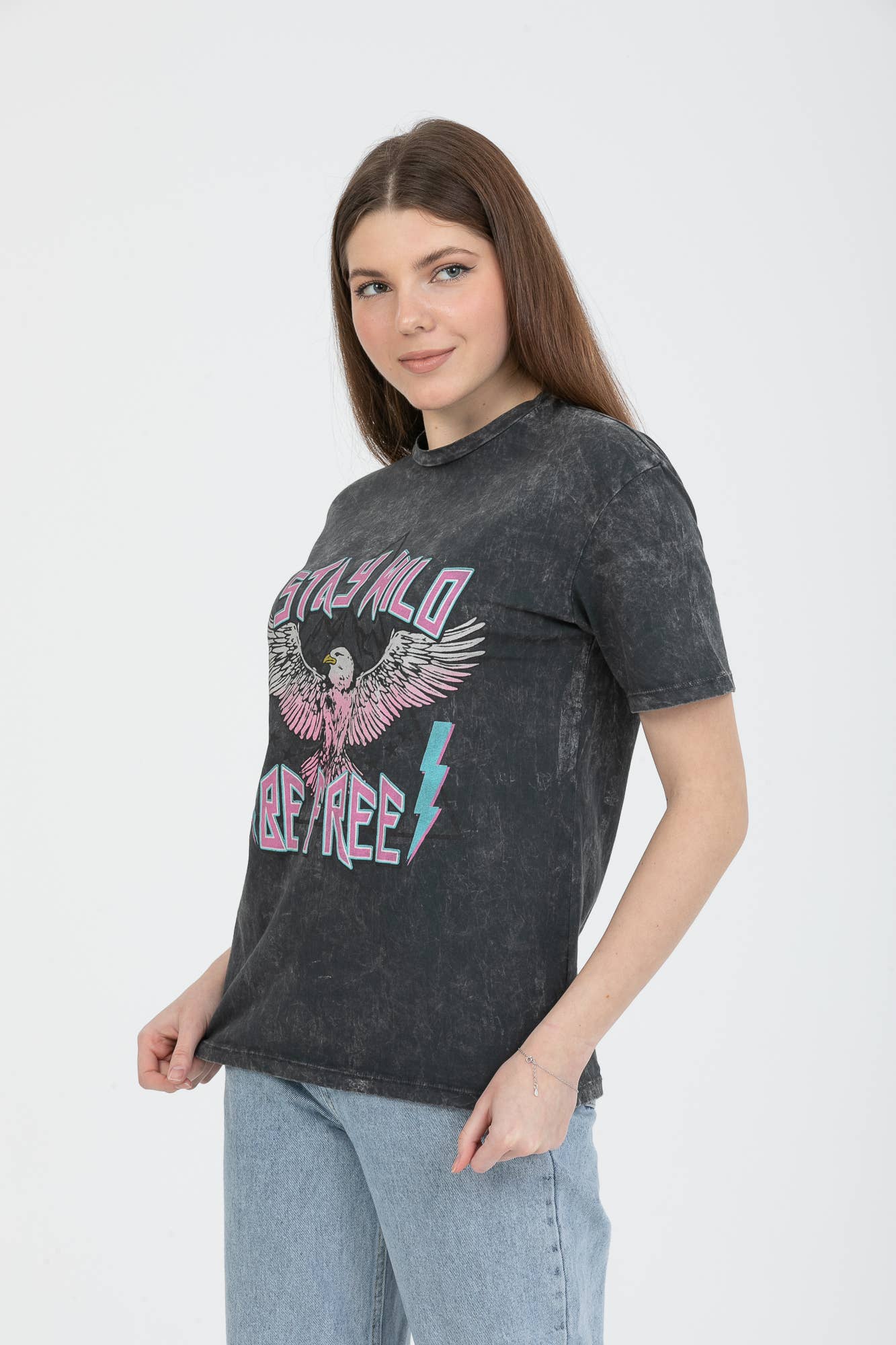 “Stay wild be free” eagle t-shirt - MAY