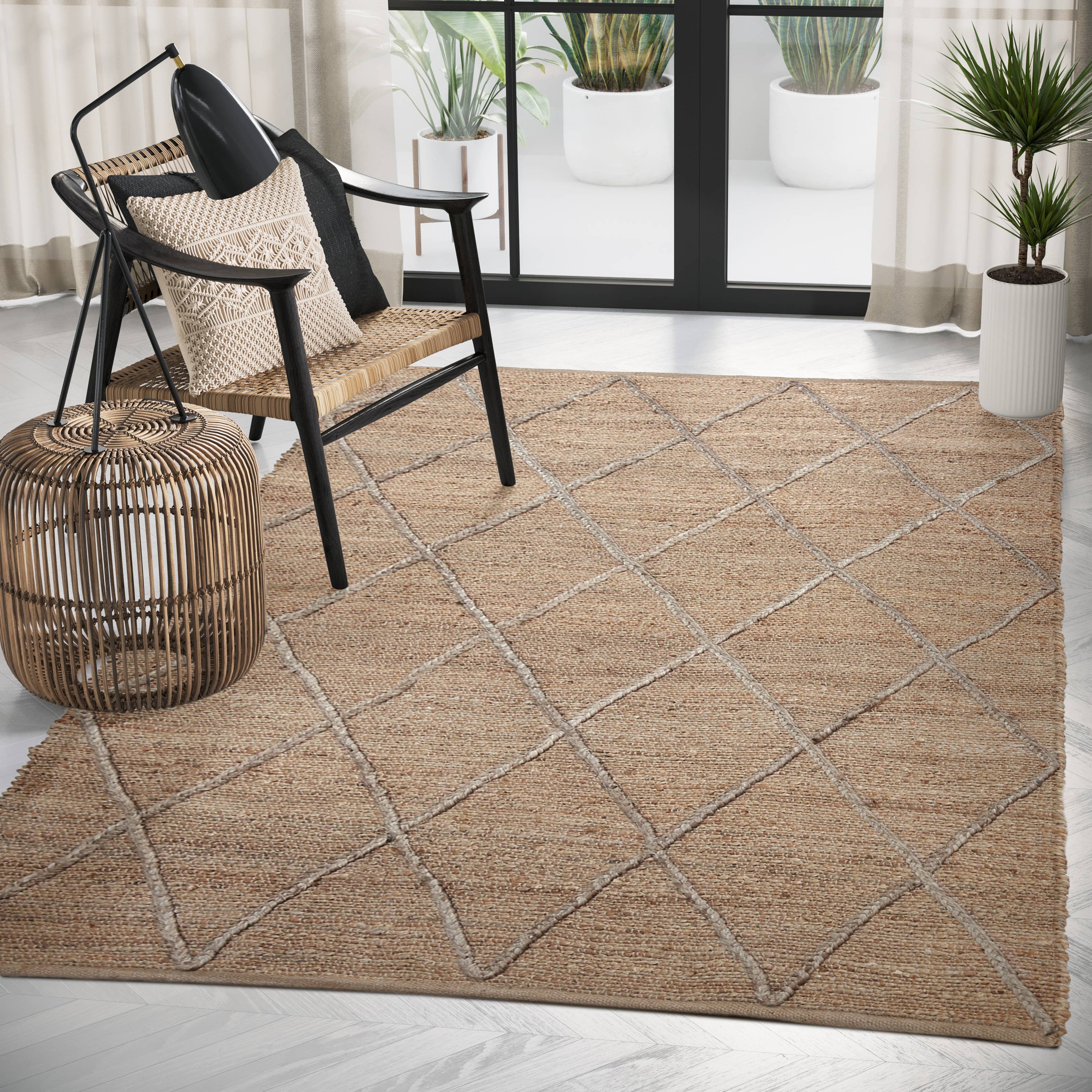 Abani Jute JUT150A Natural Fiber Natural Area Rug