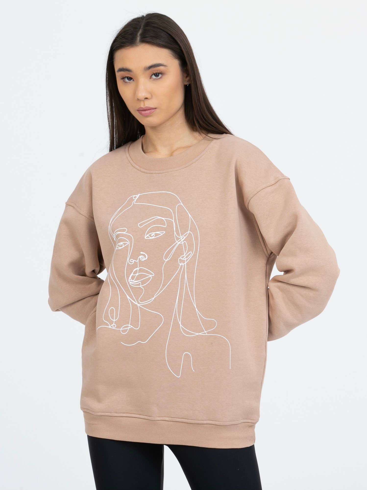 Loose-fitting sweatshirt with drawn head - SEELY