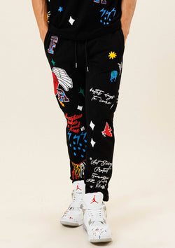 Image of ALL OVER EMBROIDERED JOGGER