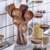 7 Pieces Thailand Teak Natural Wood Kitchen  Set