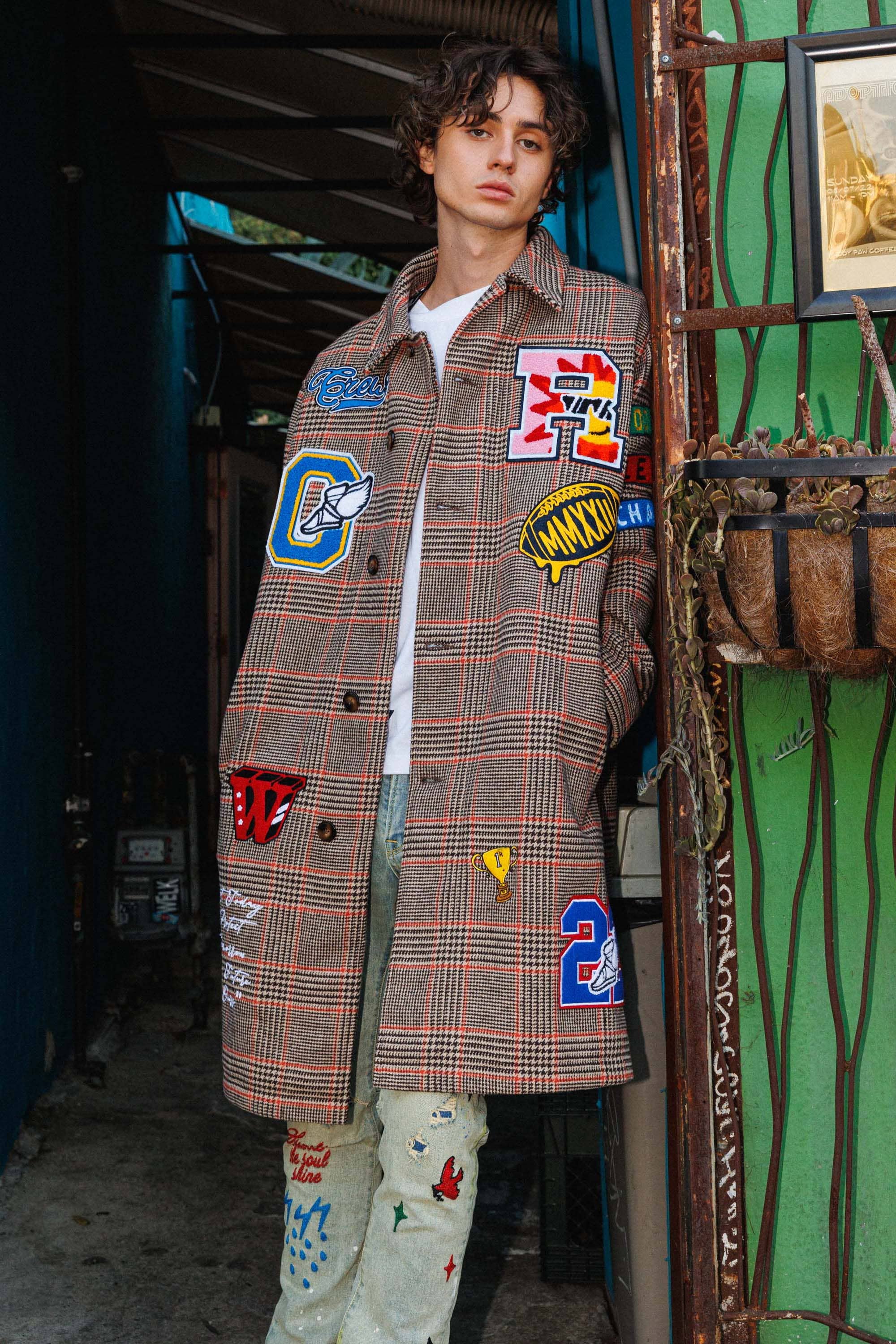 MULTI PATCHES VARSITY WOOL COAT