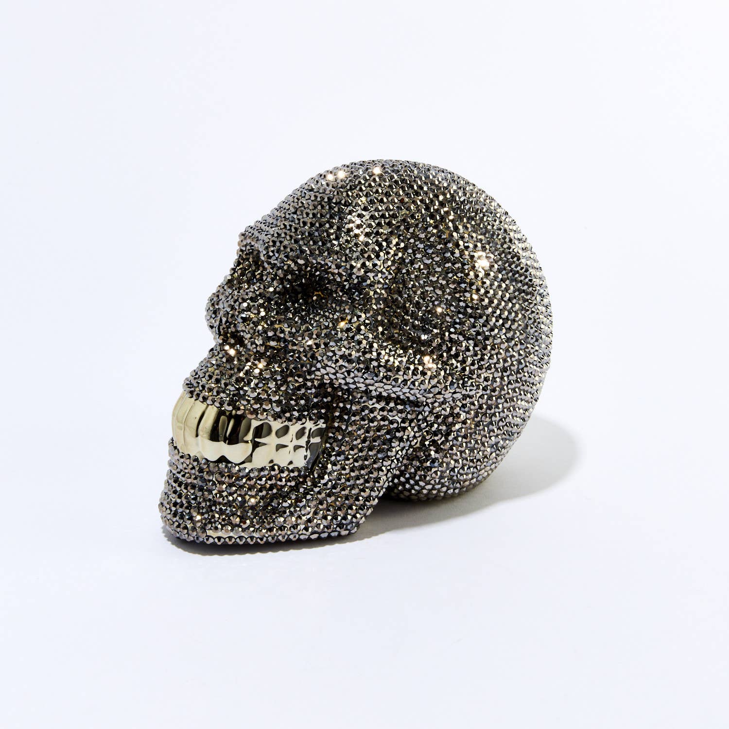 Rhinestone Skull Piggy Bank - 8" long