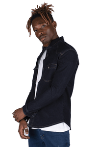 Black Industry Blue Denim Shirt 3318