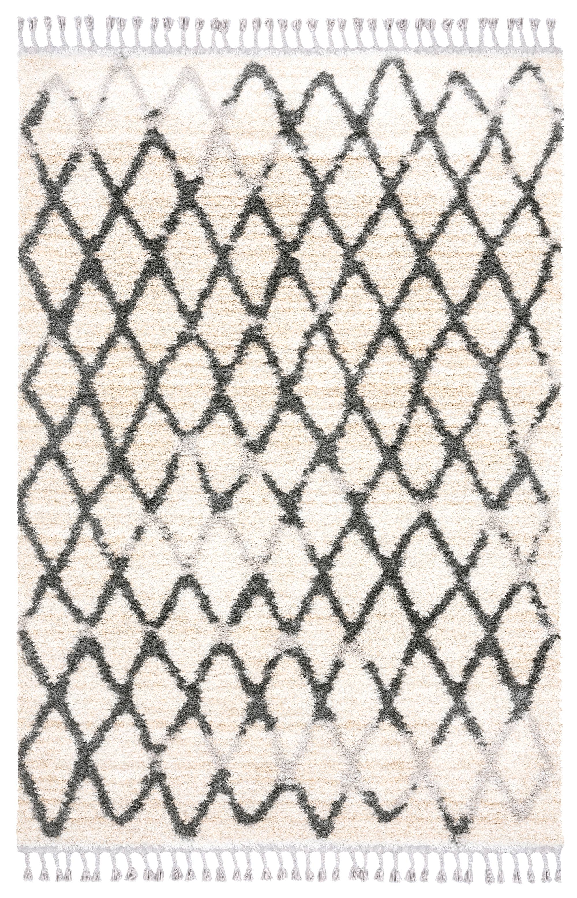 Abani Boston BOS130A - Beige Cream Shag Area Rug