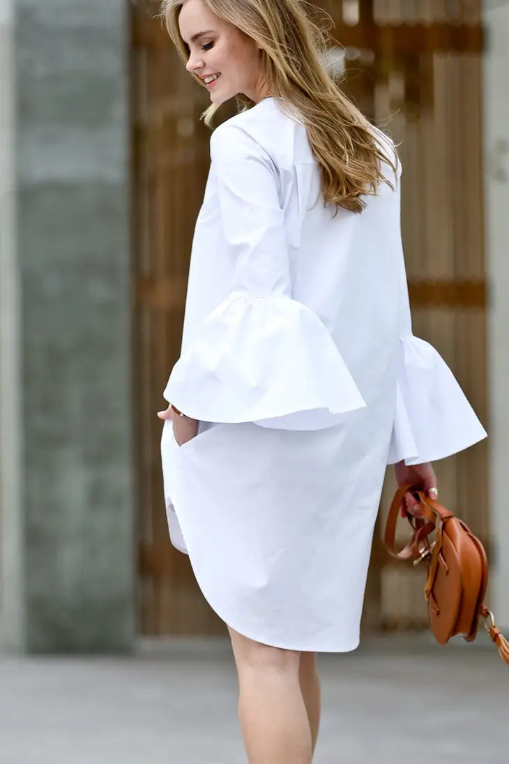 Cassie White Shirt Dress