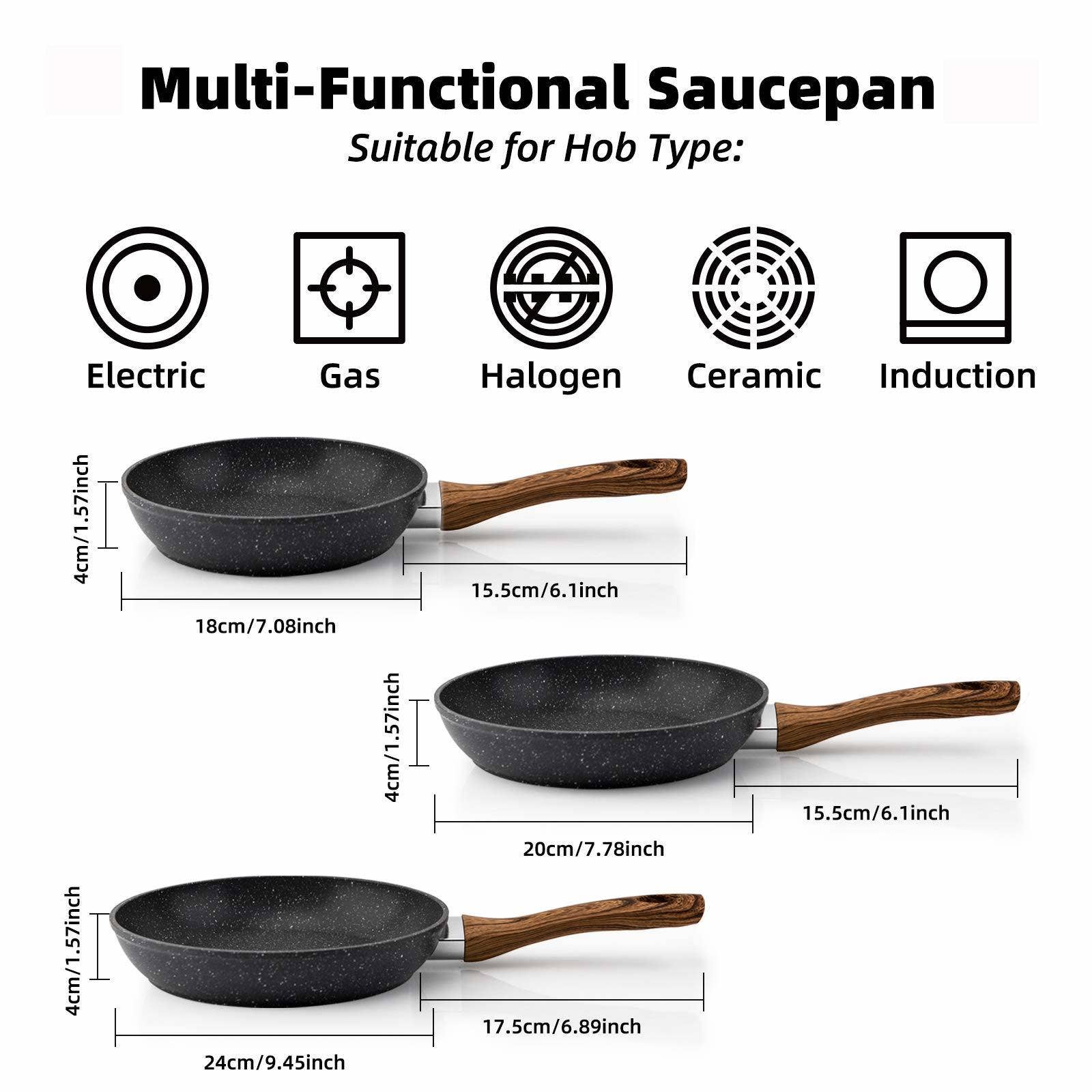 Frying Nonstick Saucepan 3-Piece Set