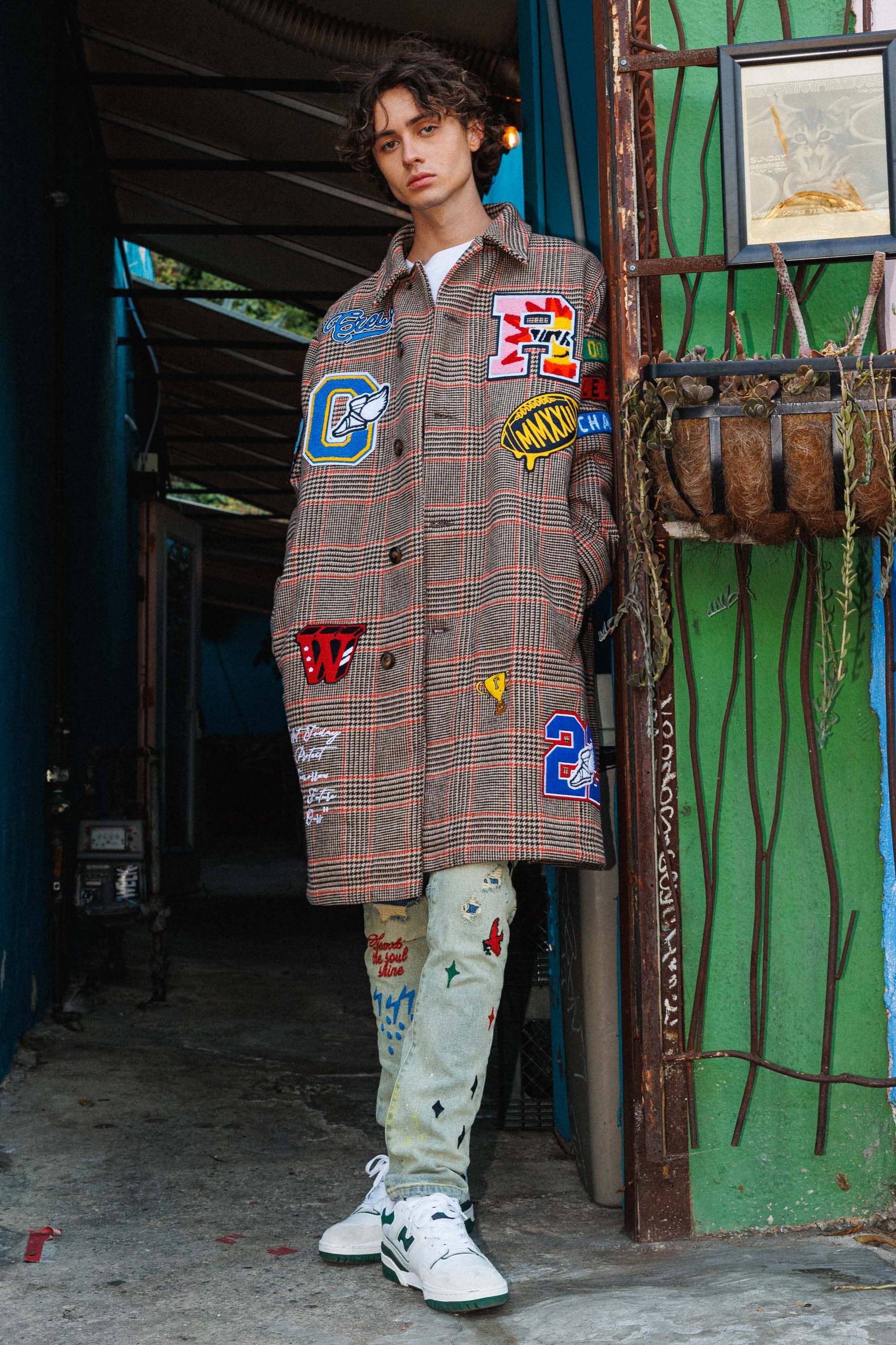 MULTI PATCHES VARSITY WOOL COAT