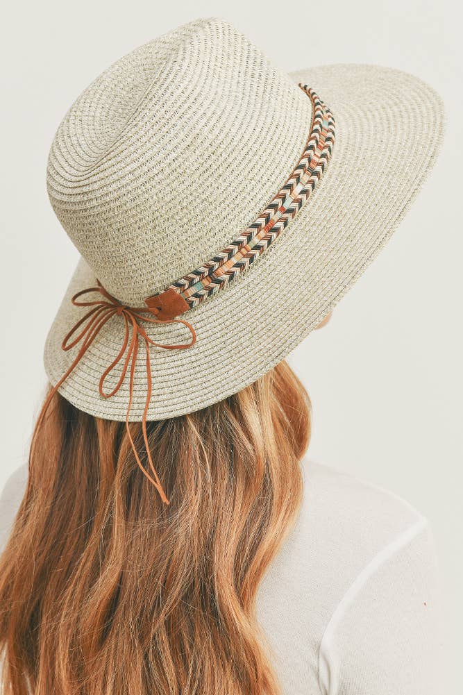 Multi Color Braided Band Panama Hat