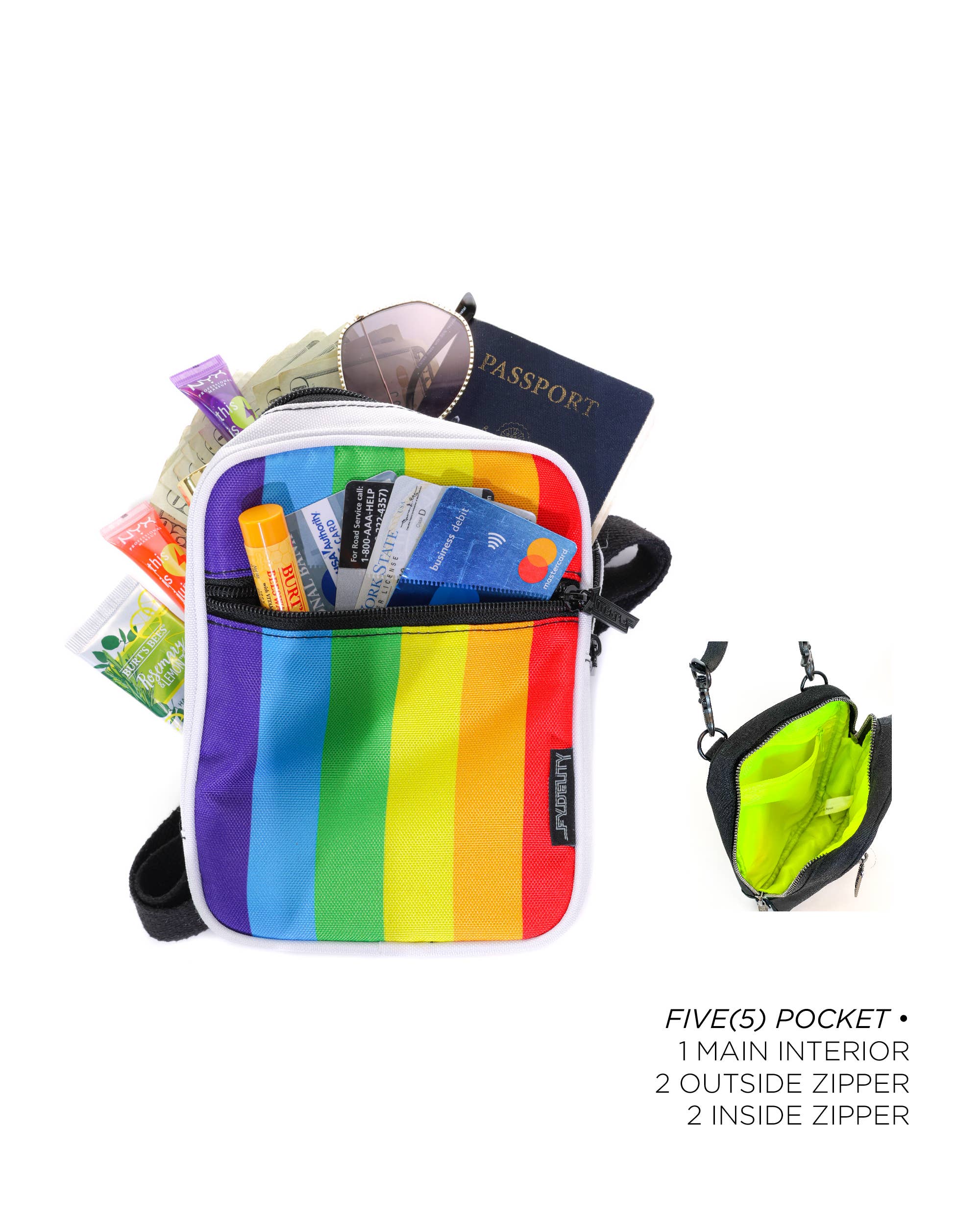 88557: Sidekick Sling Bag | Recycled RPET | Rainbow Stripe