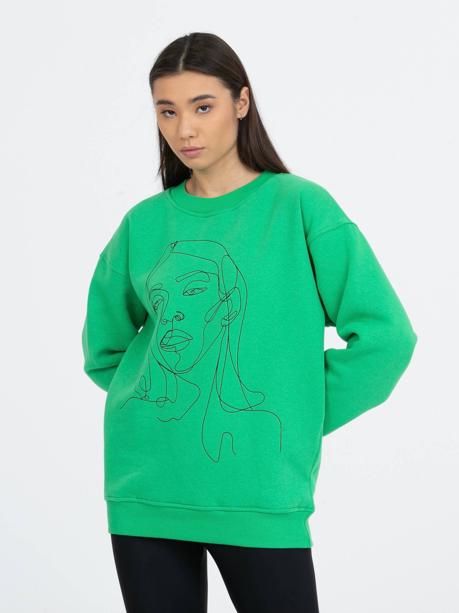 Loose-fitting sweatshirt with drawn head - SEELY