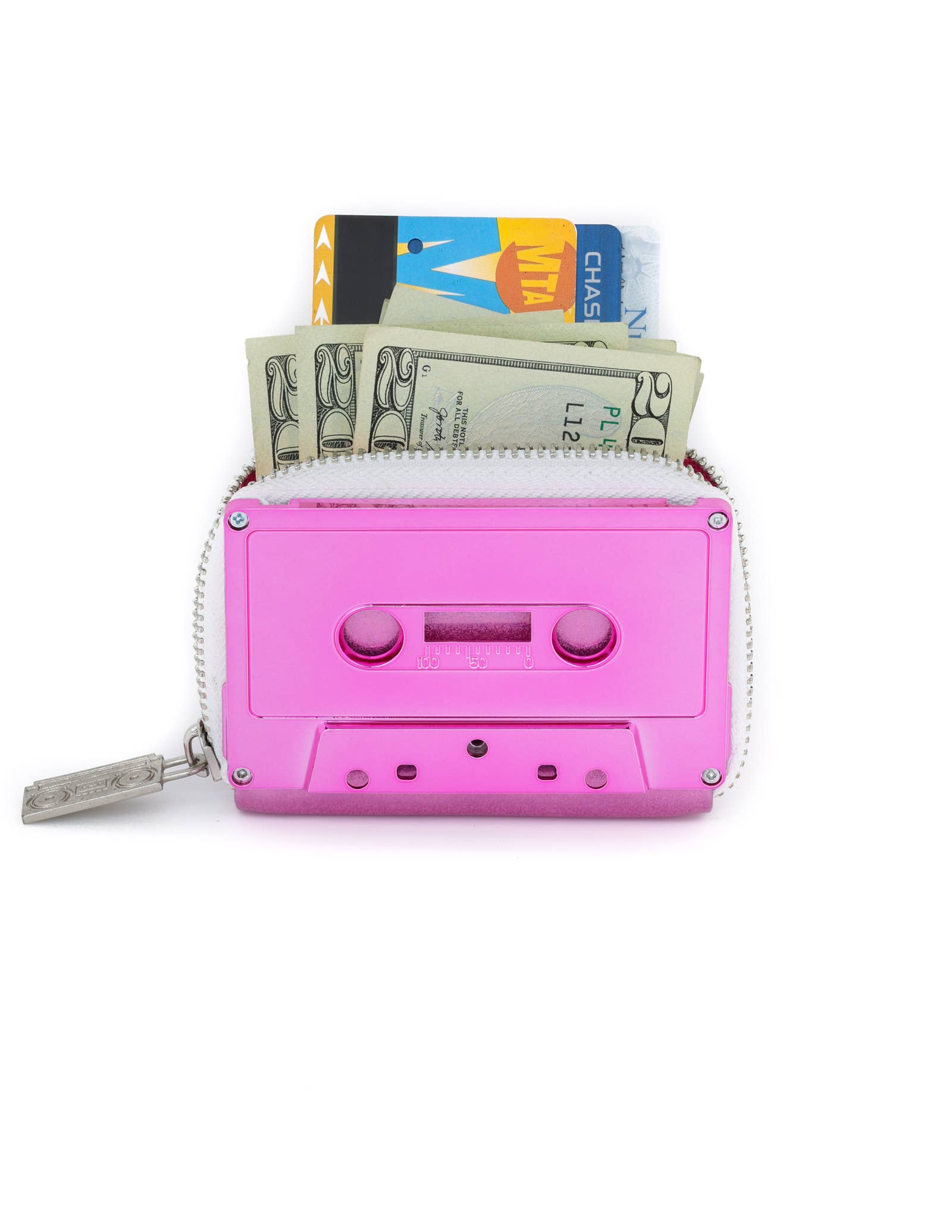 70256: Cassette Tape Wallet-BLANK-Fuscia Chrome