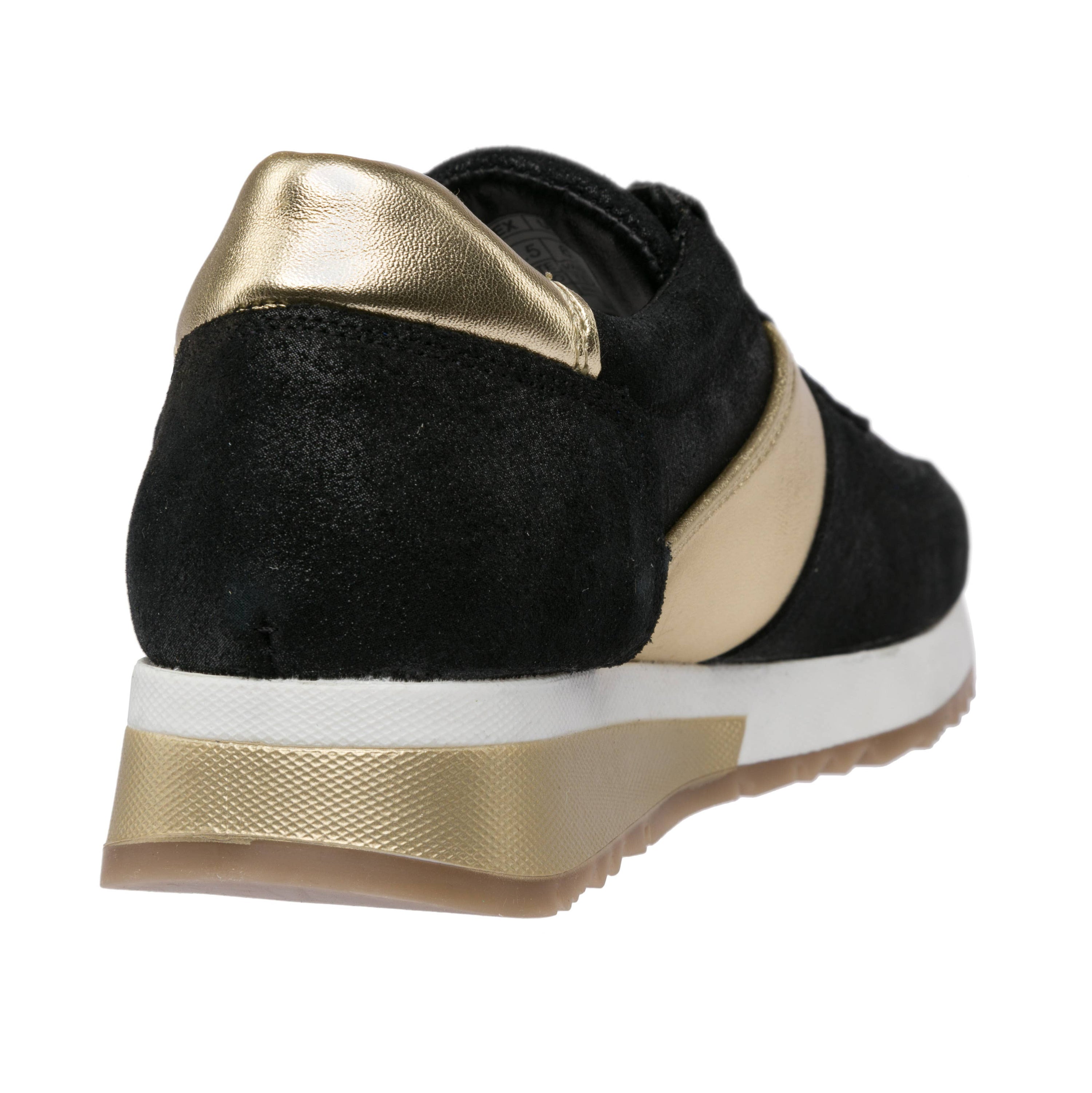 Holly Fashion Sneakers - Black with Gold