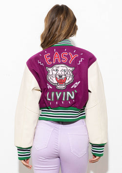 Image of EASY LIVIN TIGER  VARSITY JACKET