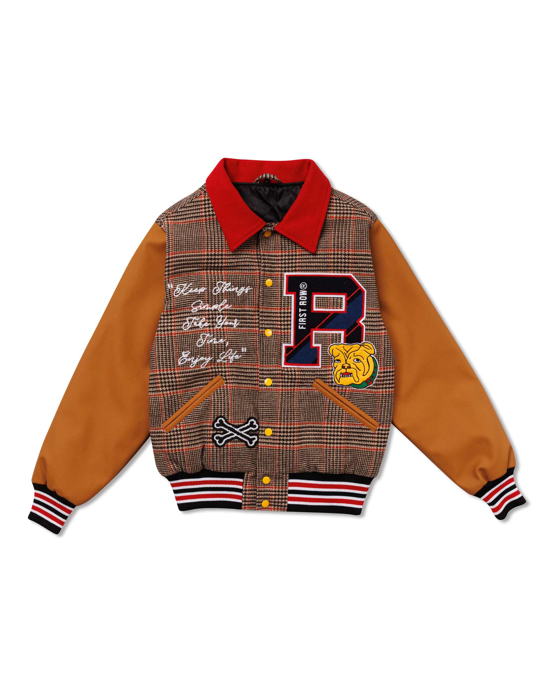 GLENCHECK LETTERMAN VARSITY JACKET