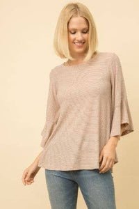 Striped Peasant Top - Blush