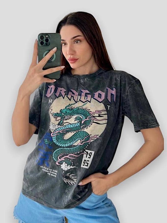 “DRAGON” calligraphy T-shirt - MISA