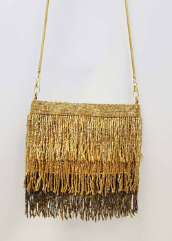 Image of BEADED FRINGE GOLD