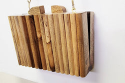 Image of BOX BAG WOOD STRIPE CLUTCH