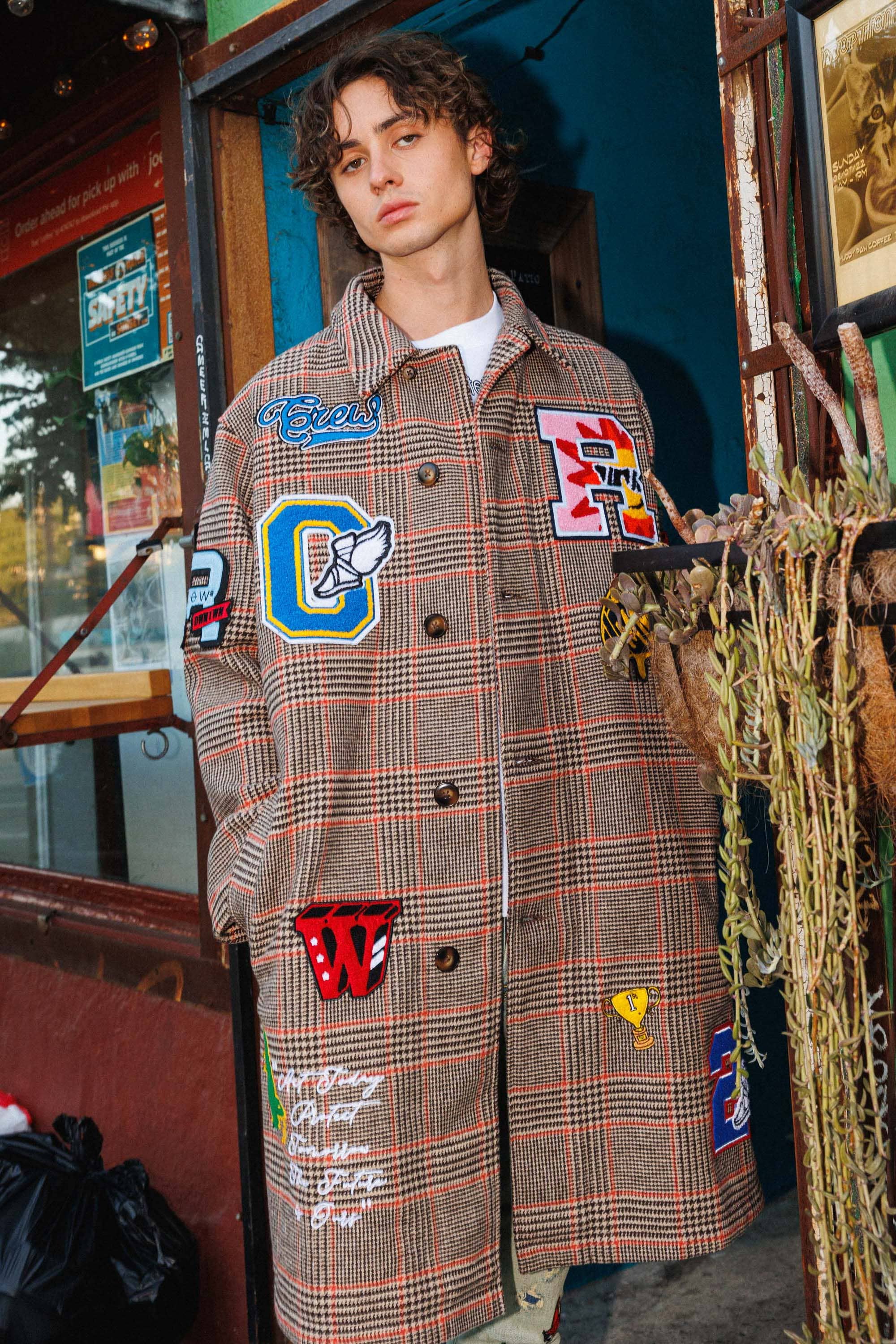 MULTI PATCHES VARSITY WOOL COAT