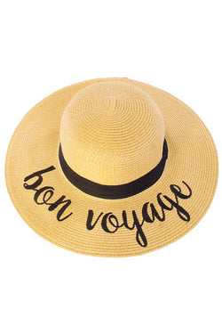 Image of C.C Spring Summer Lettering Straw Brim Hat with Ribbon Band: Aloha Beaches