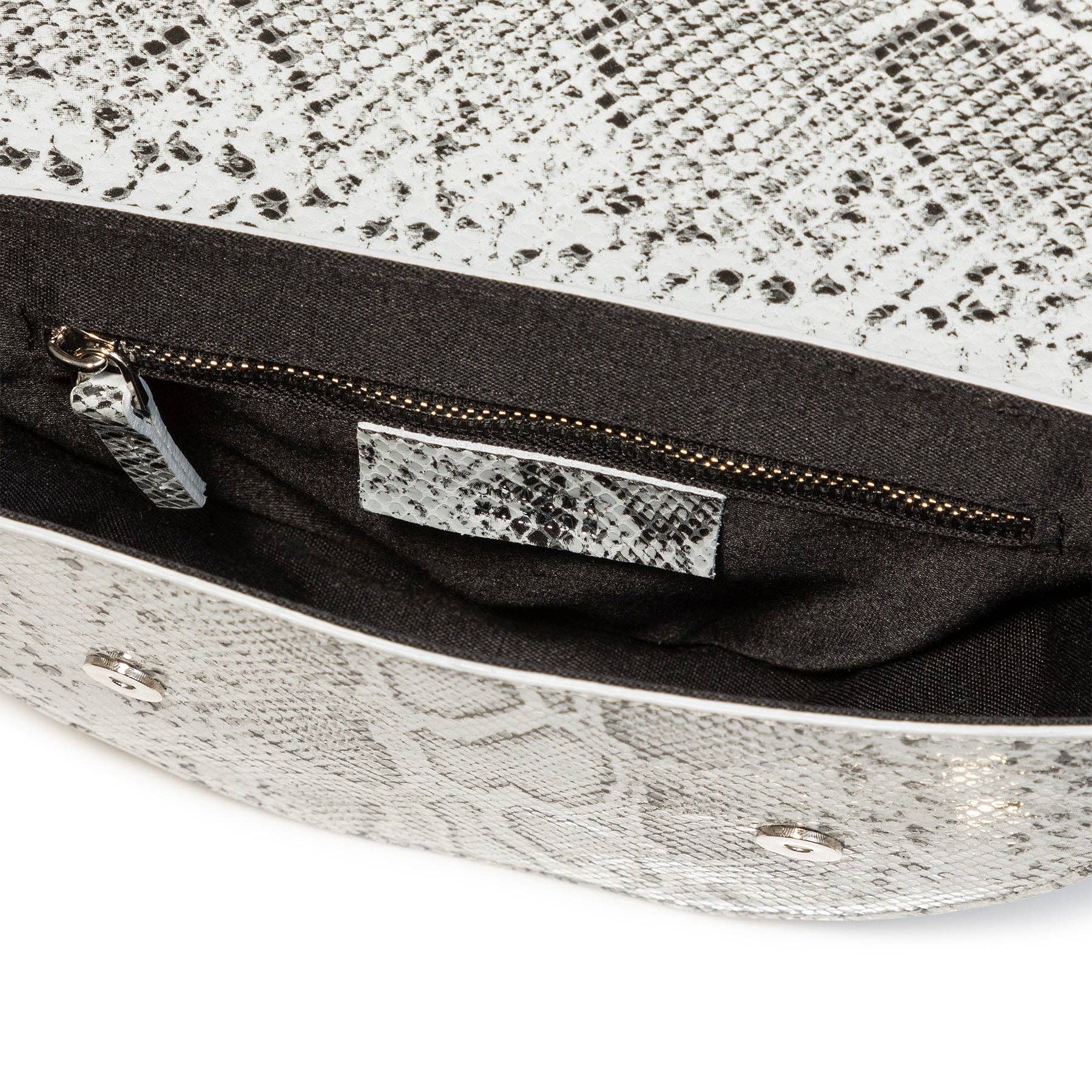 Lune Saddle Bag (Grey Snake-Print)