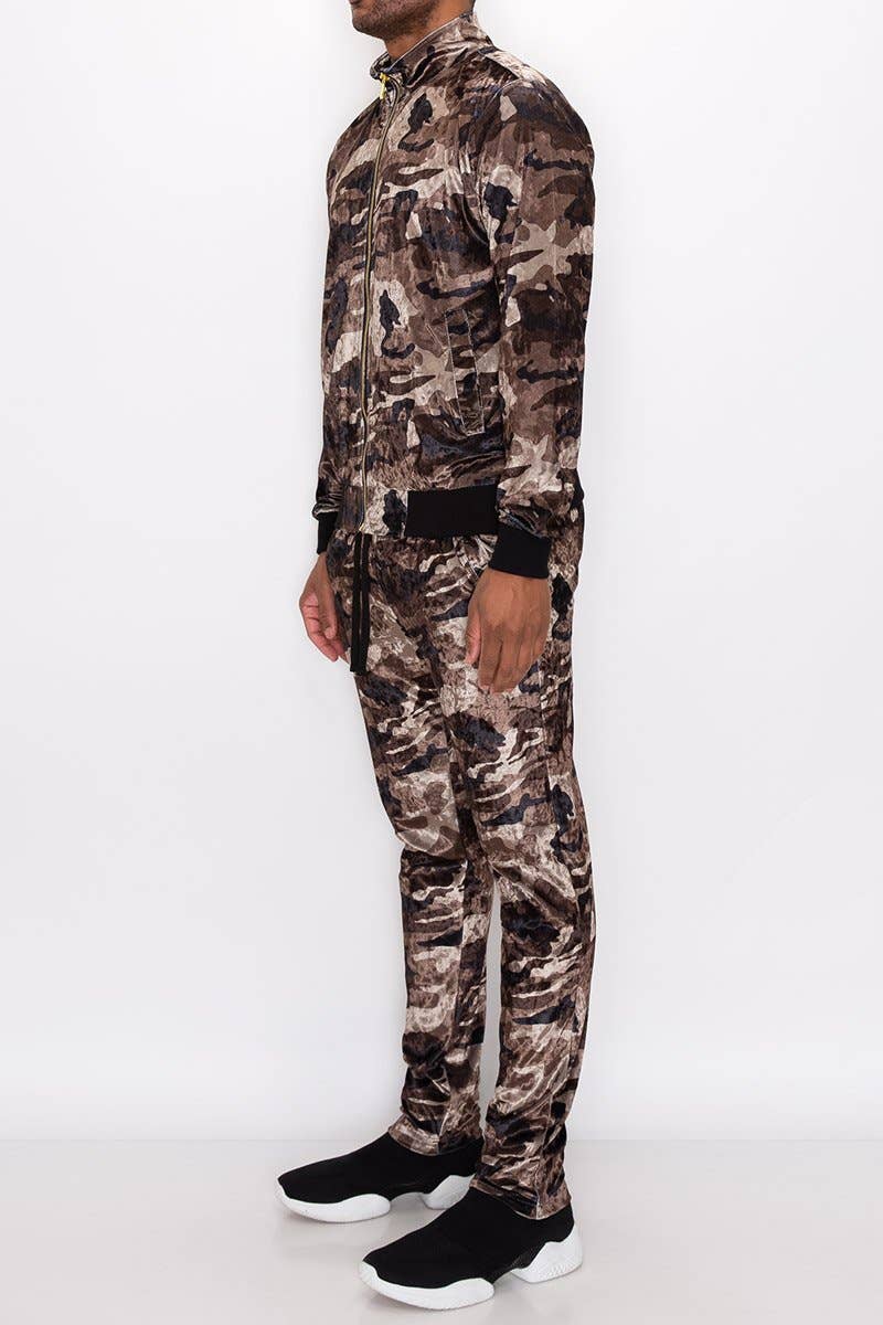 Men Velvet Camo Track Suits Pre-pack