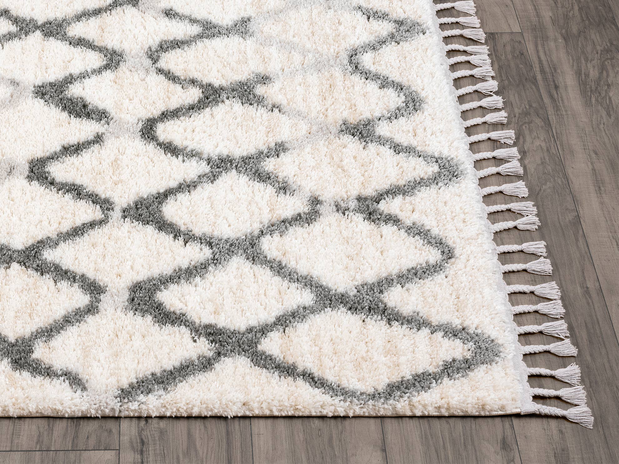 Abani Boston BOS130A - Beige Cream Shag Area Rug