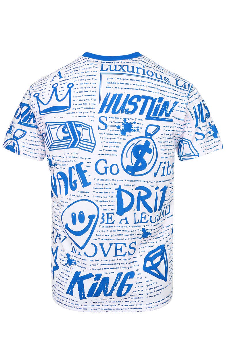 All Over Doodle Print T-Shirts Pre-Pack